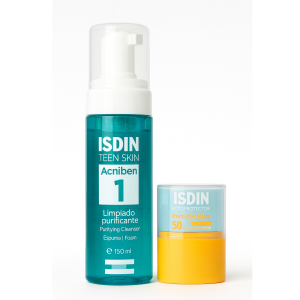 پک دوتایی فوم ضدجوش Acniben + استیک ضدآفتاب SPF50 پاکسازی و محافظت کامل مناسب پوست چرب و مستعد جوش